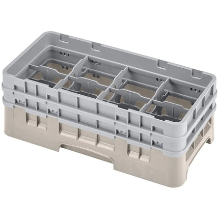Giá Rửa Ly Camrack Cambro 8HS434184 Nửa Khay, (2) Thanh Nối, 8 Ngăn, Beige