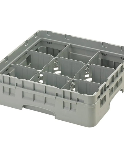Giá Rửa Ly Camrack® Cambro 9S318151 9 Ngăn - (1) Thanh Nối Màu Xám, Xám Nhạt