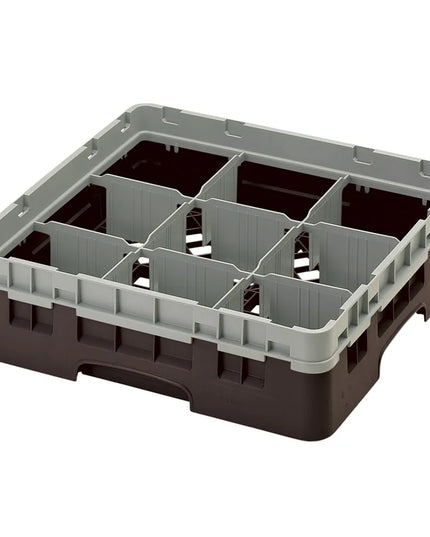 Giá Rửa Ly Camrack® Cambro 9S318167 9 Ngăn - (1) Thanh Nối Màu Xám, Nâu