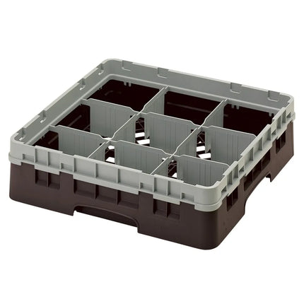 Giá Rửa Ly Camrack® Cambro 9S318167 9 Ngăn - (1) Thanh Nối Màu Xám, Nâu