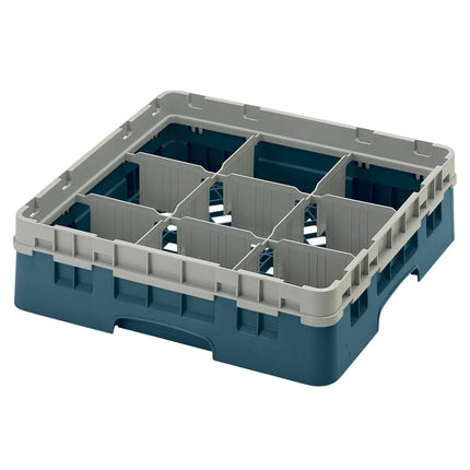 Giá Rửa Ly Camrack® Cambro 9S318414 9 Ngăn - (1) Thanh Nối Màu Xám, Xanh Ngọc