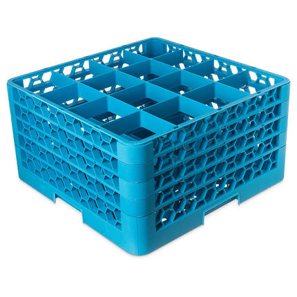 Giá Rửa Ly Carlisle OptiClean™ RG16-414 16 Ngăn - 4 Tầng Mở Rộng, Xanh Dương