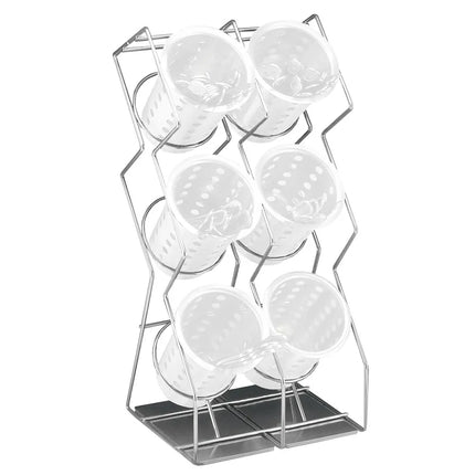 Giá Trưng Bày Dao Muỗng Nĩa Cal-Mil 1025-6-39 6 Lỗ Tiết Kiệm Không Gian Màu Bạc