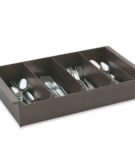 Hộp Đựng Dao Muỗng Nĩa 4 Ngăn Vollrath 52652 Nhựa Màu Nâu Đậm