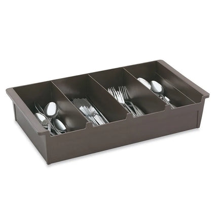 Hộp Đựng Dao Muỗng Nĩa 4 Ngăn Vollrath 52652 Nhựa Màu Nâu Đậm