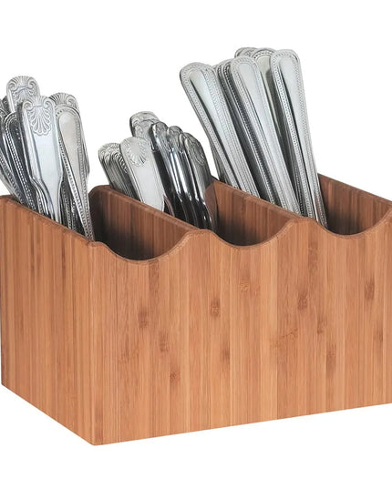Hộp Đựng Dao Muỗng Nĩa Cal-Mil 1244 3 Ngăn Tre 21 x 14 x 12.1 cm