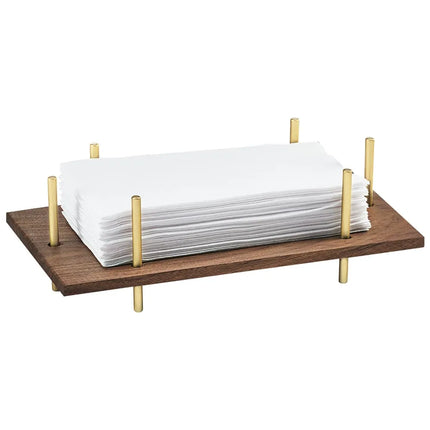 Hộp Đựng Khăn Ăn Cal-Mil 3718-46 Mid-Century Cho Khăn 10 x 20 cm, Đế Gỗ Khung Đồng