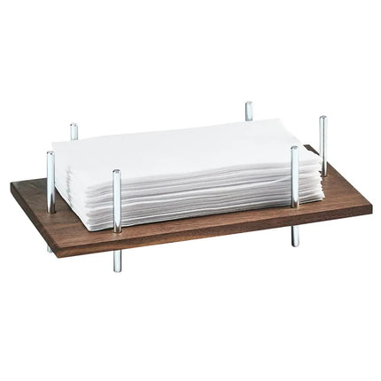 Hộp Đựng Khăn Ăn Cal-Mil 3718-49 Mid-Century Cho Khăn 10 x 20 cm, Đế Gỗ Khung Chrome