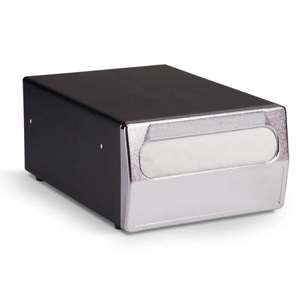 Hộp Đựng Khăn Ăn Để Quầy Vollrath 6513-06, Mặt Trước Mạ Chrome, Đen