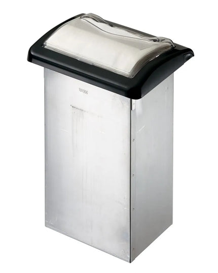 Hộp Đựng Khăn Ăn Gấp Đầy San Jamar H2005CLBK 750 Tờ, Âm Quầy, Đen/Trong Suốt & Inox