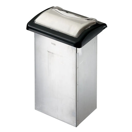 Hộp Đựng Khăn Ăn Gấp Đầy San Jamar H2005CLBK 750 Tờ, Âm Quầy, Đen/Trong Suốt & Inox