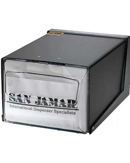 Hộp Đựng Khăn Ăn Gấp Đầy San Jamar H3001CLBK 300 Tờ, Để Quầy, Trong Suốt & Đen