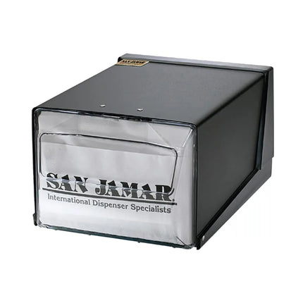 Hộp Đựng Khăn Ăn Gấp Đầy San Jamar H3001CLBK 300 Tờ, Để Quầy, Trong Suốt & Đen