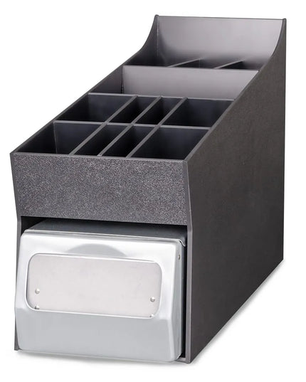 Hộp Đựng Khăn Ăn, Gia Vị & Ống Hút Dispense-Rite NLO-ADNH, Khăn Gấp Đầy, Đen