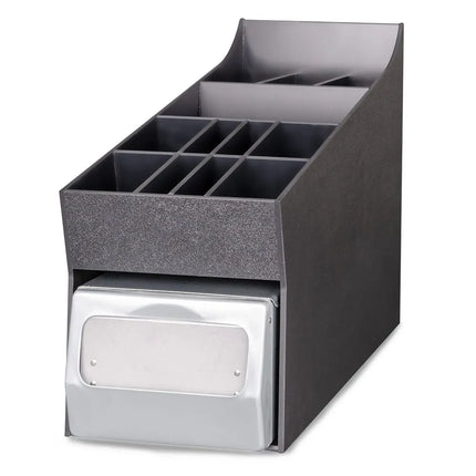 Hộp Đựng Khăn Ăn, Gia Vị & Ống Hút Dispense-Rite NLO-ADNH, Khăn Gấp Đầy, Đen