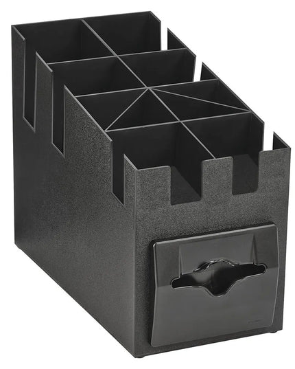 Hộp Đựng Khăn Ăn Vollrath CTNCLS-06 100 Tờ, Kèm Ngăn Ly, Nắp & Ống Hút, 22.9 x 38.6 cm, Nhựa, Đen