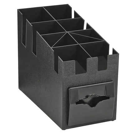 Hộp Đựng Khăn Ăn Vollrath CTNCLS-06 100 Tờ, Kèm Ngăn Ly, Nắp & Ống Hút, 22.9 x 38.6 cm, Nhựa, Đen