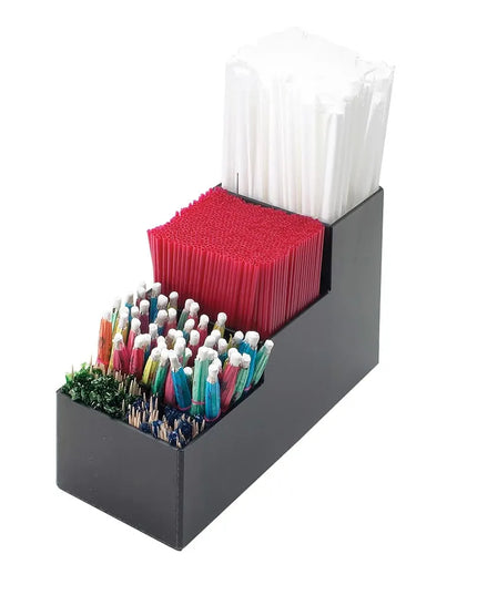 Hộp Đựng Ống Hút 5 Ngăn Cal-Mil 213 8.9 x 23.5 x 13.3 cm, Màu Đen