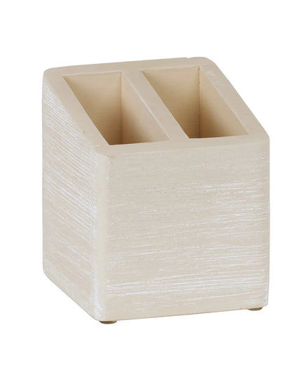 Hộp Đựng Ống Hút Và Que Khuấy 2 Ngăn Cal-Mil 22429-113 12.7 x 12.7 x 14 cm, Trắng Wash