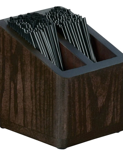 Hộp Đựng Que Khuấy 2 Ngăn Cal-Mil 22429-112 12.7 x 12.7 x 14 cm, Màu Nâu