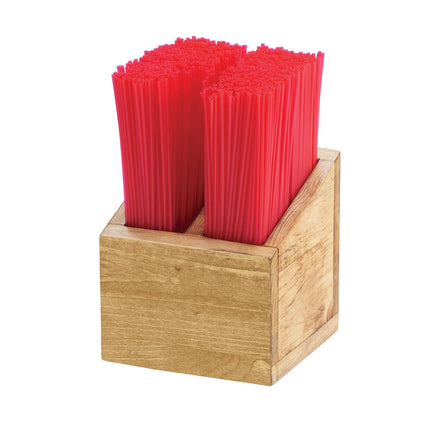 Hộp Đựng Que Khuấy 2 Ngăn Cal-Mil 3308-99 13.3 cm x 13.3 cm x 14 cm - Gỗ Tái Chế