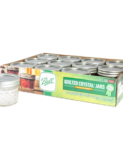 Hũ Thủy Tinh Đựng Mứt Ball 1440080400 120 ml Họa Tiết Quilted Nắp Vặn - Miệng Thường