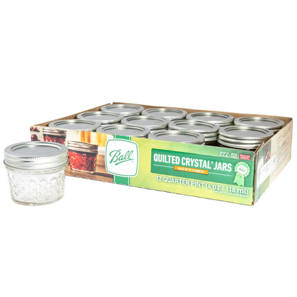 Hũ Thủy Tinh Đựng Mứt Ball 1440080400 120 ml Họa Tiết Quilted Nắp Vặn - Miệng Thường