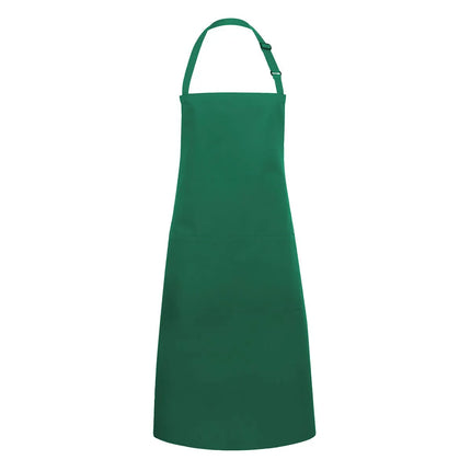 KARLOWSKY | Basic Chef Bib Apron with 2-Section Pocket – Forest Green - 75×90 cm - Poly-Cotton 65/35