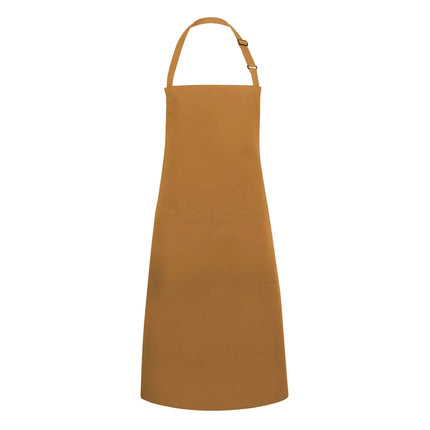 KARLOWSKY | Basic Chef Bib Apron with 2-Section Pocket – Mustard - 75×90 cm - Poly-Cotton 65/35