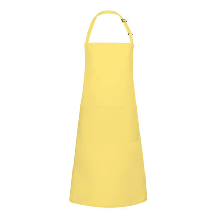 KARLOWSKY | Basic Chef Bib Apron with 2-Section Pocket – Sun Yellow - 75×90 cm - Poly-Cotton 65/35