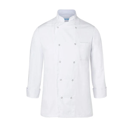 KARLOWSKY | Basic Double-Breasted Chef Jacket with Stud Buttons – White - Size 5XL - 100% Cotton