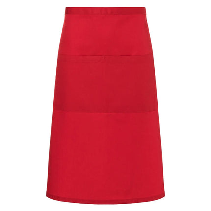 KARLOWSKY | Bistro Waist Apron Basic with Pocket – Red - One Size