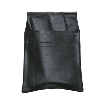 KARLOWSKY | Cashier's holster – Cowhide leather - Black - 16×22cm - 2 pockets + pen slot - Belt loop