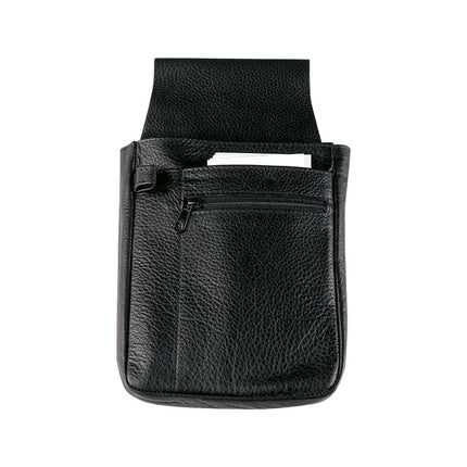KARLOWSKY | Cashier's holster – Cowhide leather - Black - 23.5×12.5cm - 1 bill compartment, zip pocket, slip pocket + coin scoop - Key-loop - Belt loop