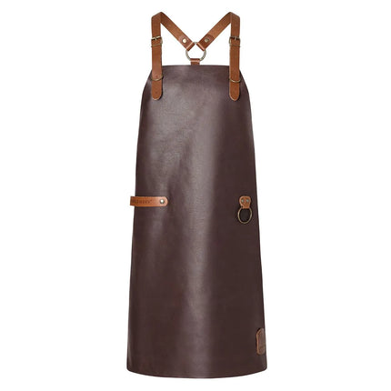 KARLOWSKY | Cowhide Leather Bib Apron X-Back – Mocha - 60×82 cm