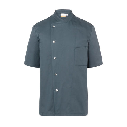 KARLOWSKY | Gustav Men's Chef Jacket – Short Sleeve - Anthracite - Size 74 - Press-Stud Closure