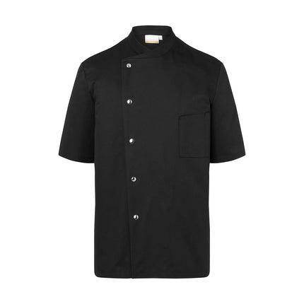 KARLOWSKY | Gustav Men's Chef Jacket – Short Sleeve - Black - Size 60 - Press-Stud Closure