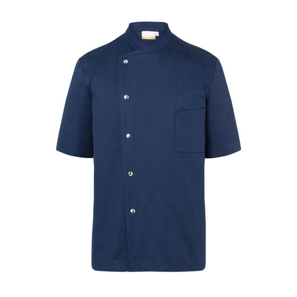 KARLOWSKY | Gustav Men's Chef Jacket – Short Sleeve - Marine Blue - Size 60 - Press-Stud Closure