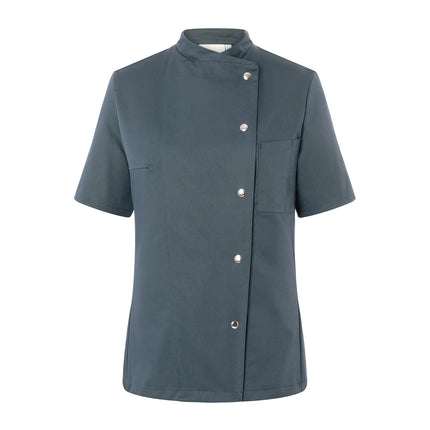 KARLOWSKY | Ladies Chef Jacket Greta – Anthracite - Size 48 - Short Sleeve - Press-Stud Fastening