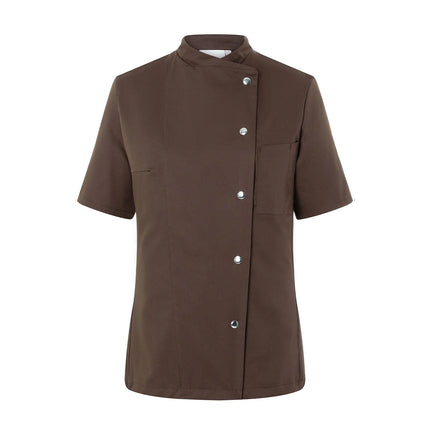 KARLOWSKY | Ladies Chef Jacket Greta – Light Brown - Size 54 - Short Sleeve - Press-Stud Fastening