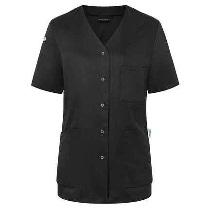 KARLOWSKY | Ladies' Tunic Essential – Black - Size 50 - Short-Sleeve - V-Neck - 95°C Washable