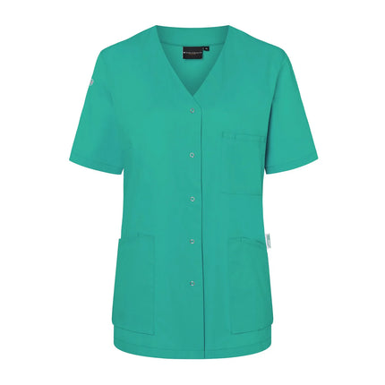 KARLOWSKY | Ladies' Tunic Essential – Emerald Green - Size 42 - Short Sleeve - V-Neck - 95°C Washable