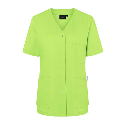 KARLOWSKY | Ladies' Tunic Essential – Kiwi Green - Size 48 - Short Sleeve - V-Neck - 95°C Washable