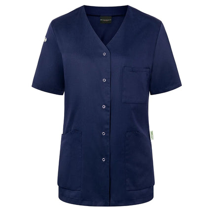 KARLOWSKY | Ladies' Tunic Essential – Navy - Size 46 - Short Sleeve - V-Neck - 95°C Washable