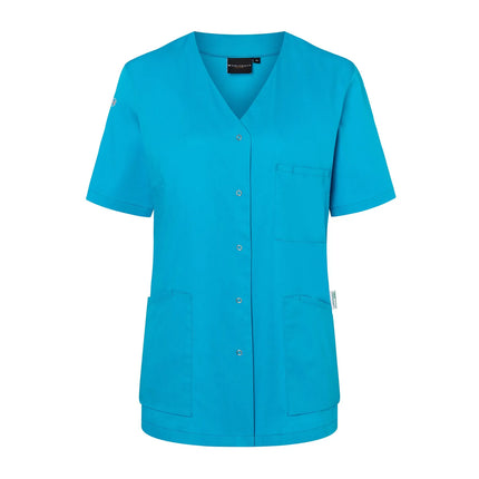 KARLOWSKY | Ladies' Tunic Essential – Pacific Blue - Size 40 - Short Sleeve - V-Neck - 95°C Washable