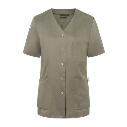 KARLOWSKY | Ladies' Tunic Essential – Sage - Size 40 - Short Sleeve - V-Neck - 95°C Washable