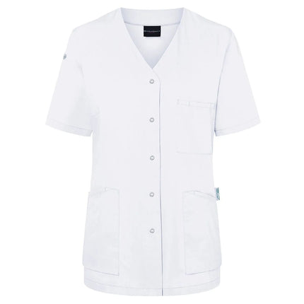 KARLOWSKY | Ladies' Tunic Essential – White - Size 36 - Short-Sleeve - V-Neck - 95°C Washable
