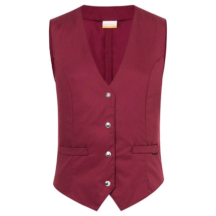 KARLOWSKY | Ladies Waistcoat Lena – Burgundy - Size 40 - Tailored fit - 95°C washable
