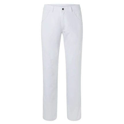 KARLOWSKY | Men's Chef Work Trousers Manolo 5-Pocket Stretch – White - Size 64