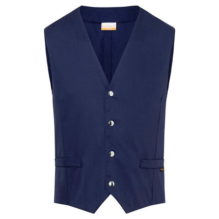 KARLOWSKY | Men's Waistcoat Kai – Navy - Size 50 - Tailored Fit - 4 Press Studs - 95°C Washable